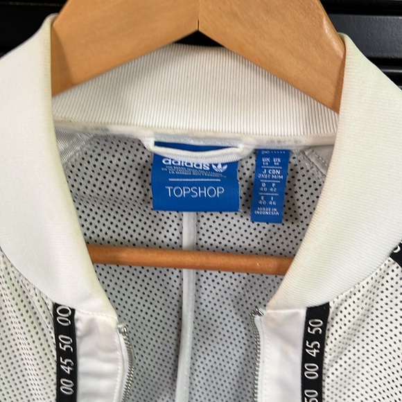 Adidas TopShop ladies lamb leather and cloth sleeves jacket - Picture 2 of 11